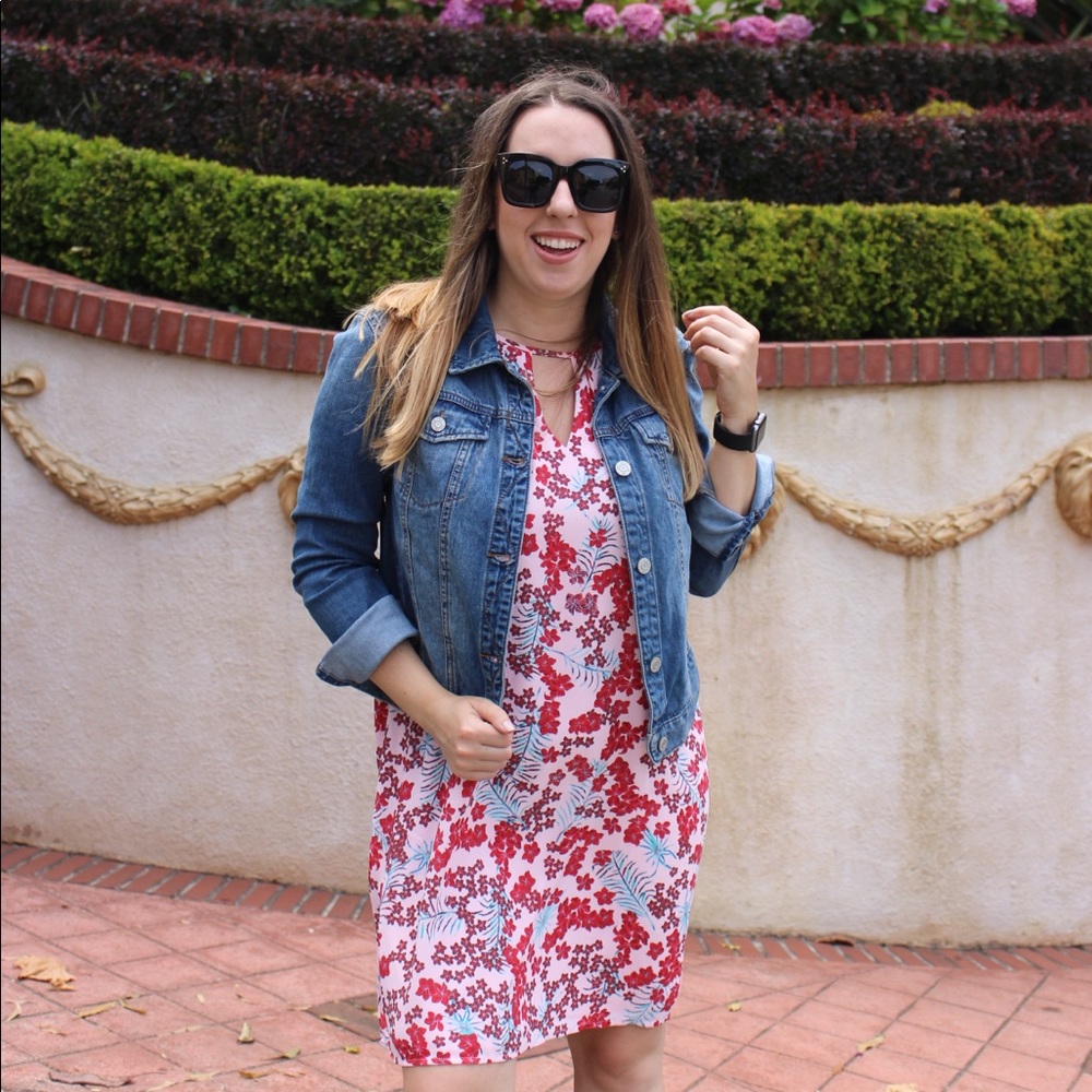 Pink Floral Halter Neck Dress